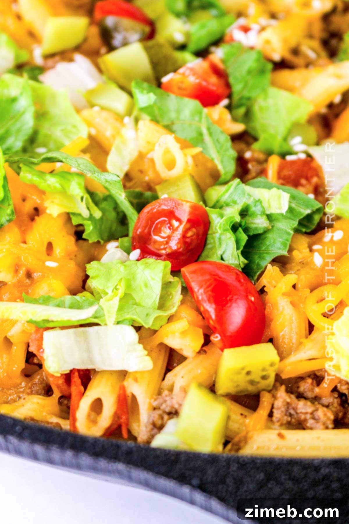 Ultimate Cheeseburger Macaroni 8 penne with beef and cheese