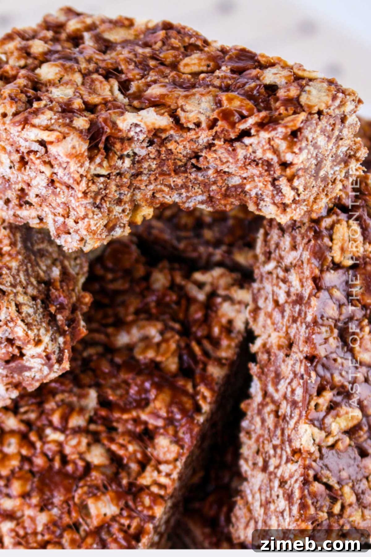 Chocolate Crispy Dream Bars 2 Chocolate Rice Krispies Squares - a delightful no-bake dessert.