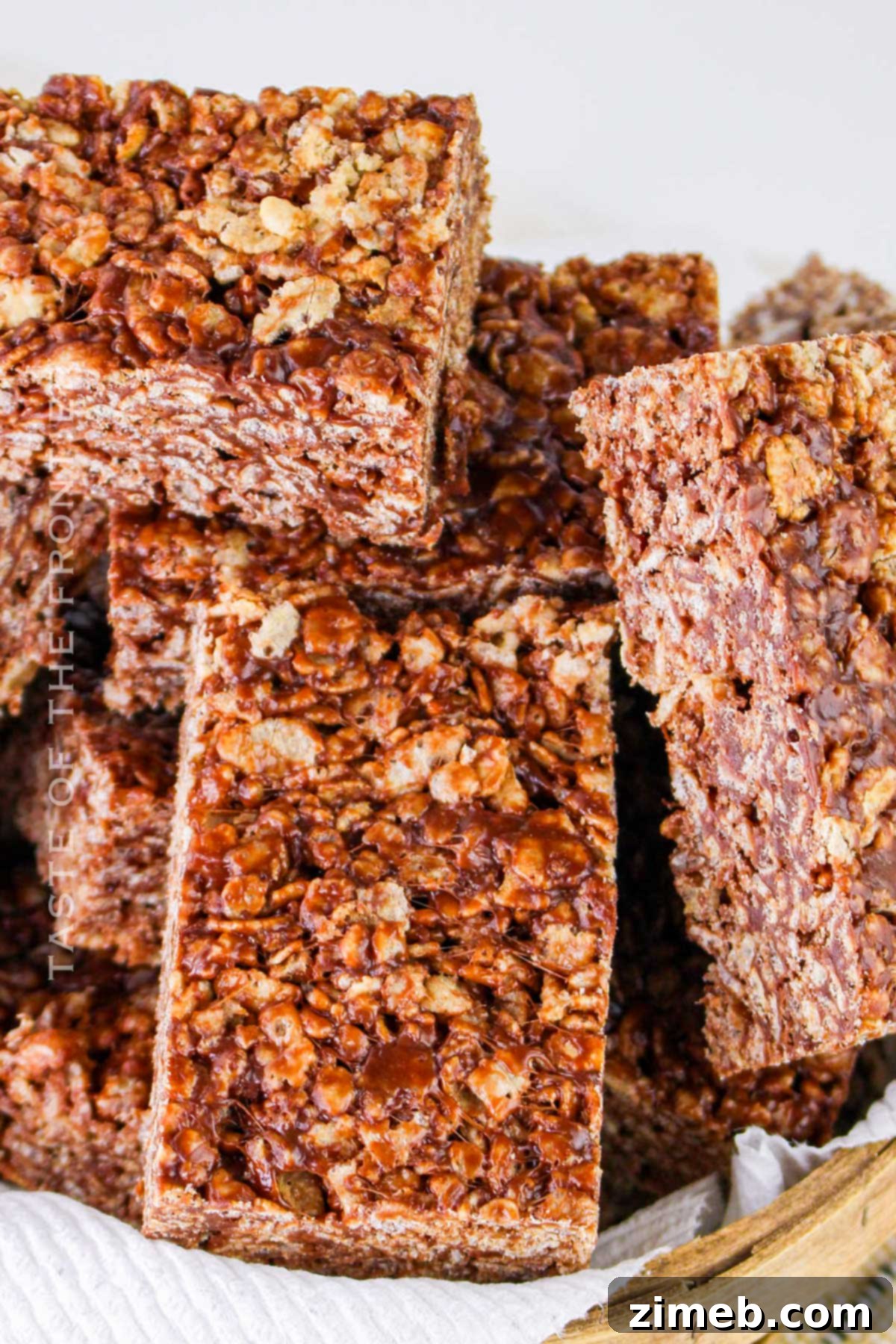 Chocolate Crispy Dream Bars 3 Crispy treats with chocolate and marshmallows