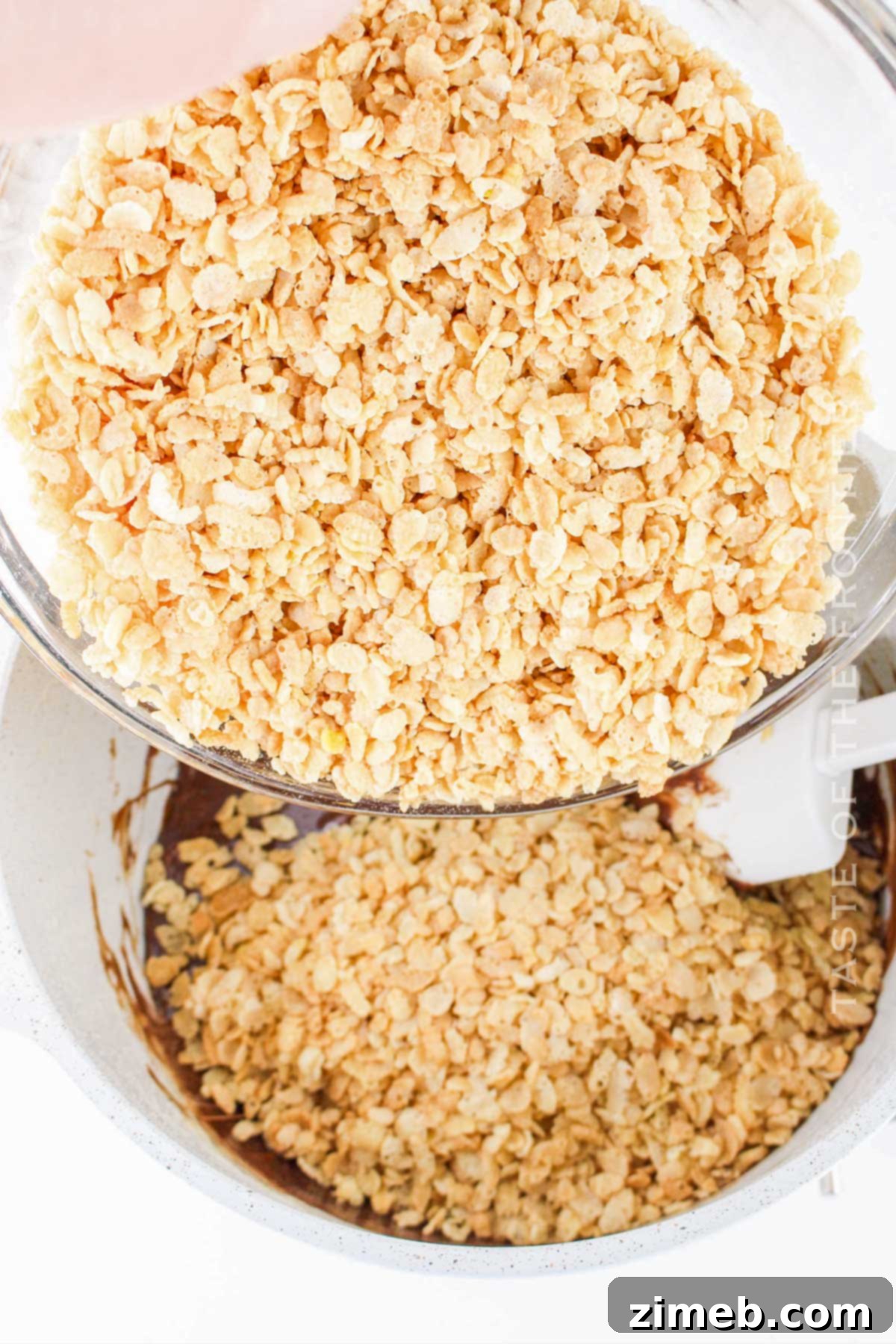 Chocolate Crispy Dream Bars 7 Steps for making Chocolate Rice Krispies Squares