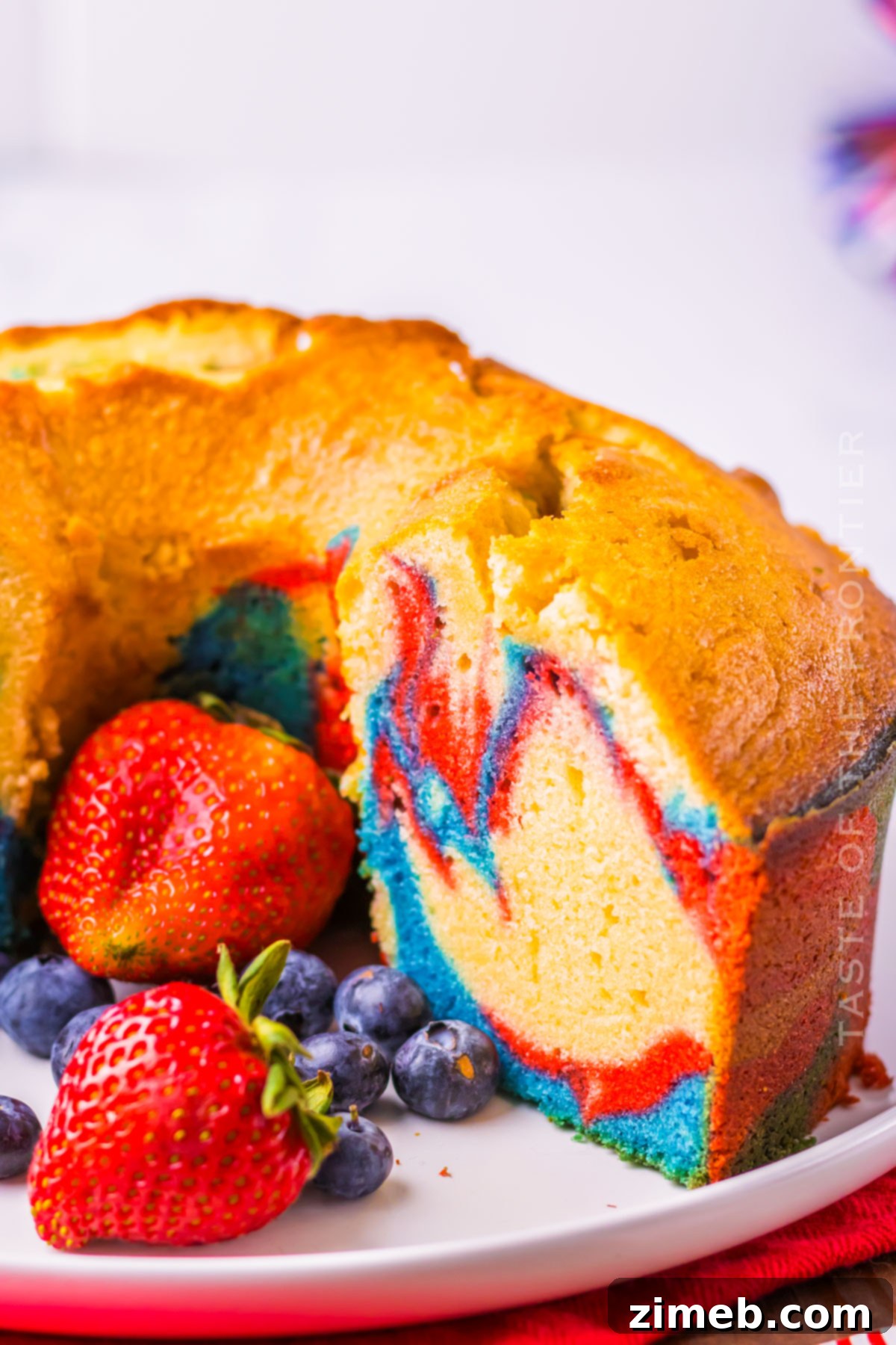 Cloud Nine Pound Cake 7 tube cake with berries