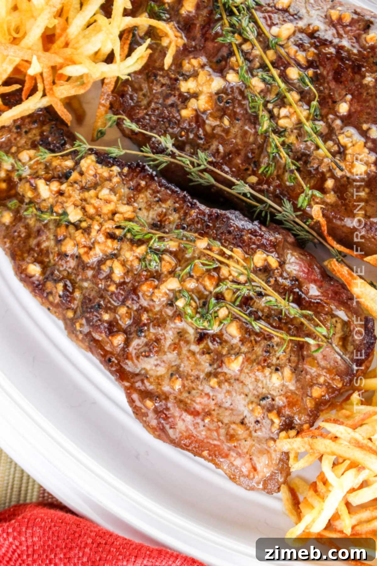 A beautifully plated Steak Frites dish