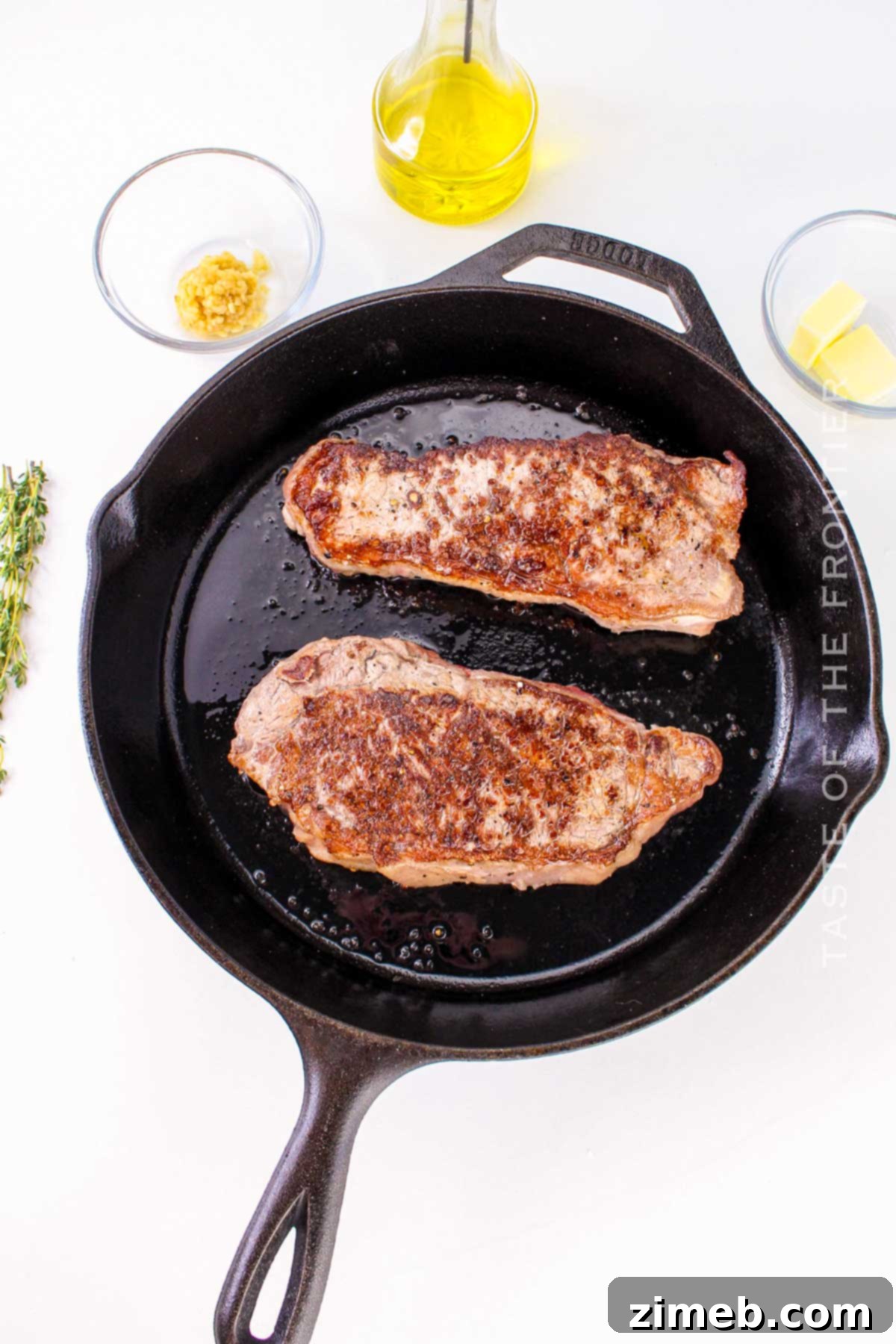 Steps on how to make Steak Frites, showing cooking process