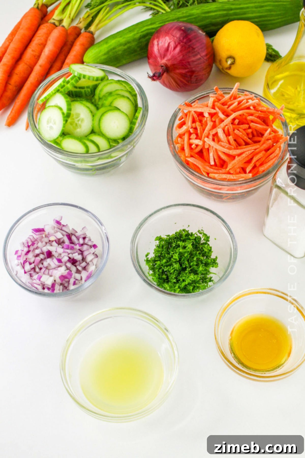 Carrot Cucumber Salad ingredients