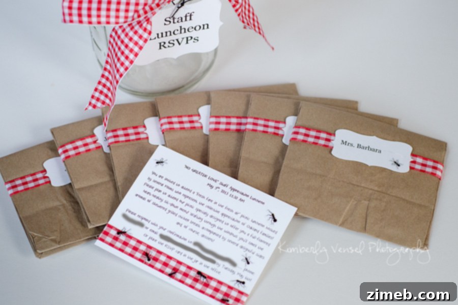 Creative Picnic Luncheon Party Favors & Invitations