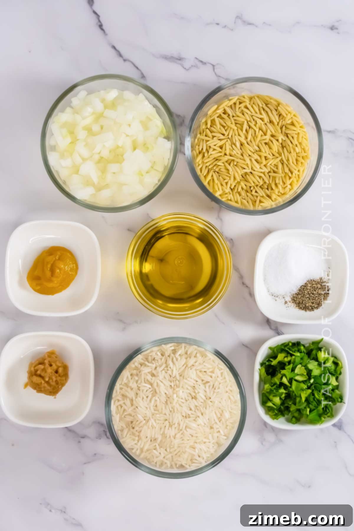 Ingredients for Rice Pilaf with Orzo