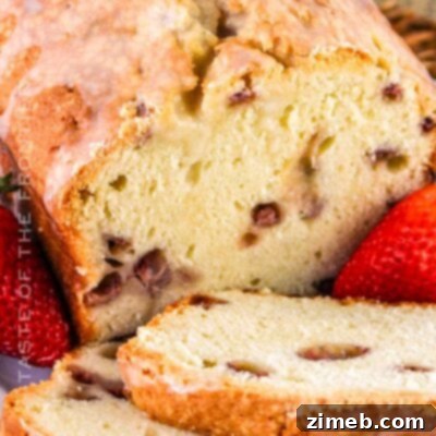 Moist Strawberry Pound Cake loaf