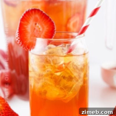Refreshing Strawberry Tea in a glass