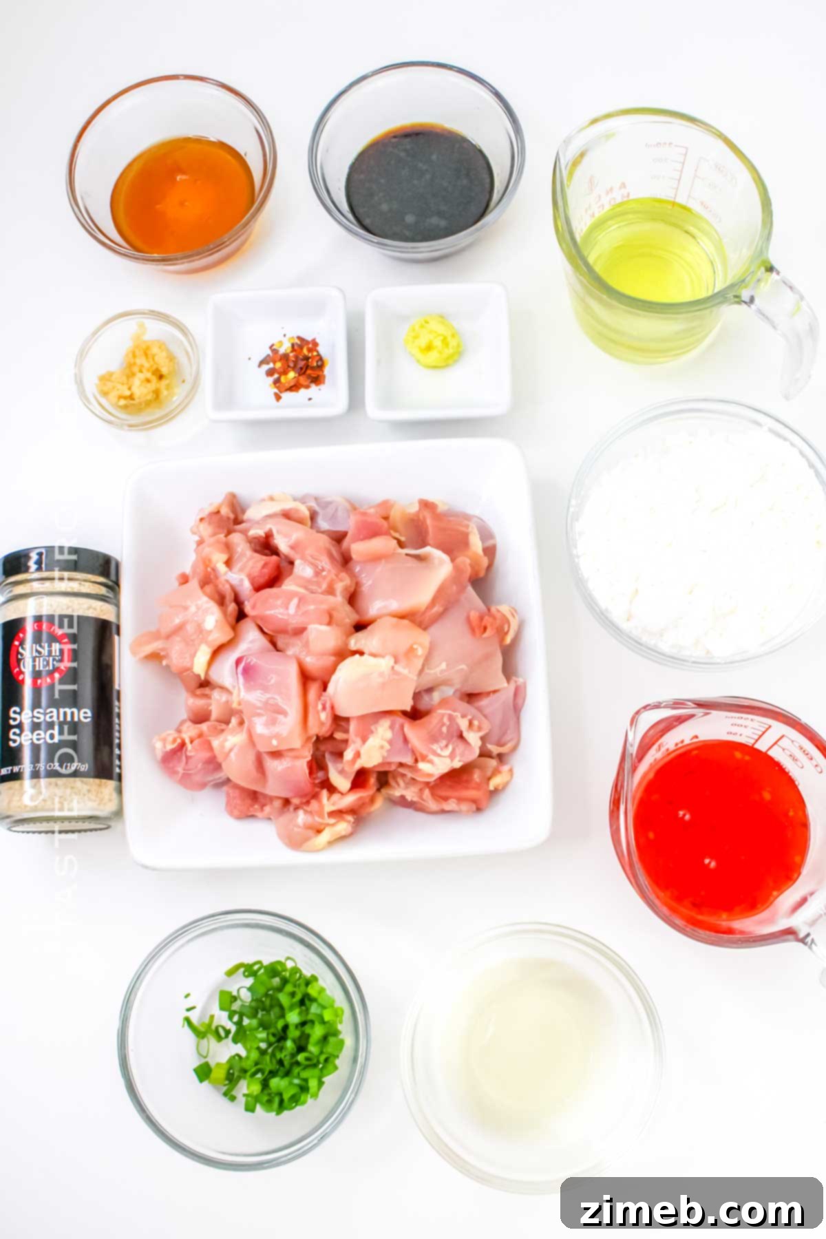 Sweet Heat Thai Chicken 4 Ingredients for Thai Sweet Chili Chicken laid out