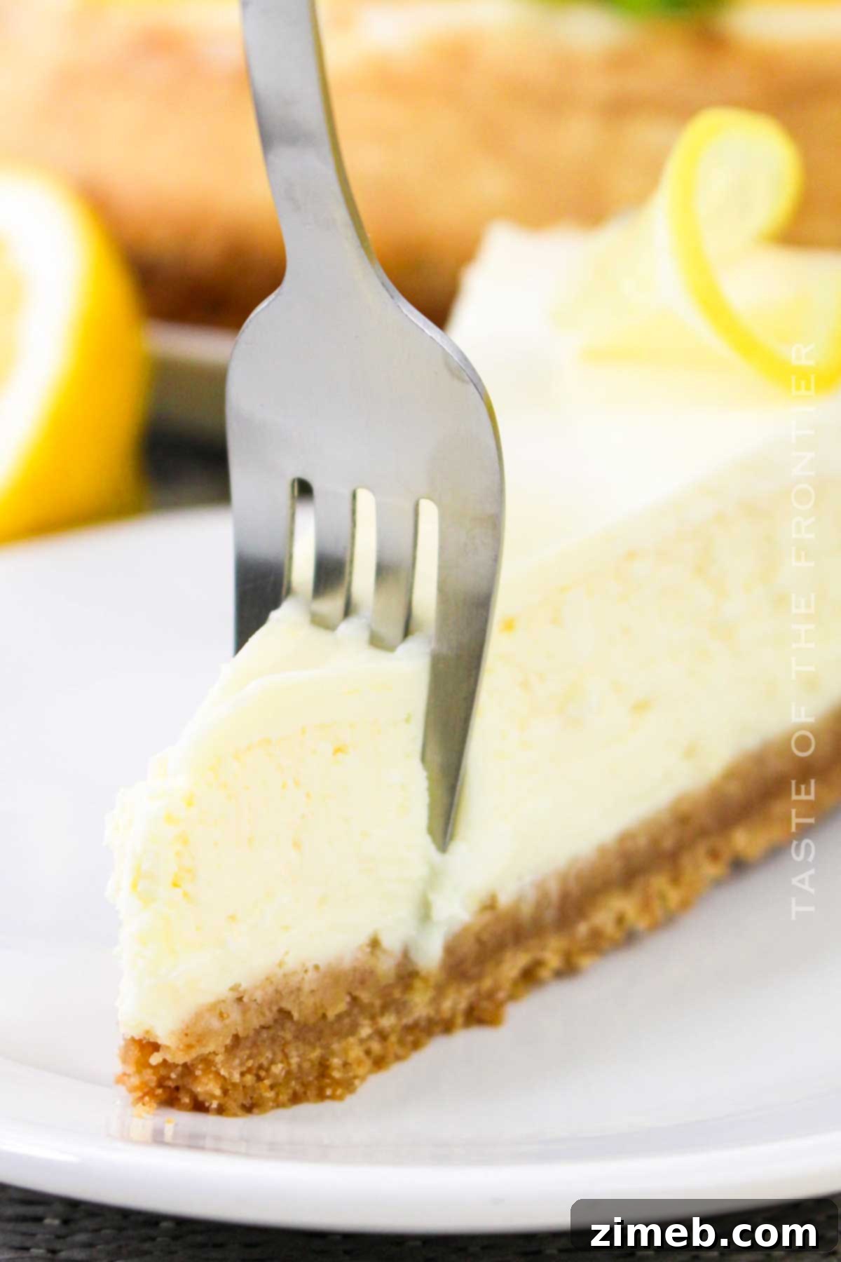Lemon dessert, a delightful slice of Lemon Cheesecake.