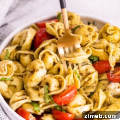 Sicily's Sun-Kissed Tomato Pesto 9 Pesto with Tortellini salad in a bowl