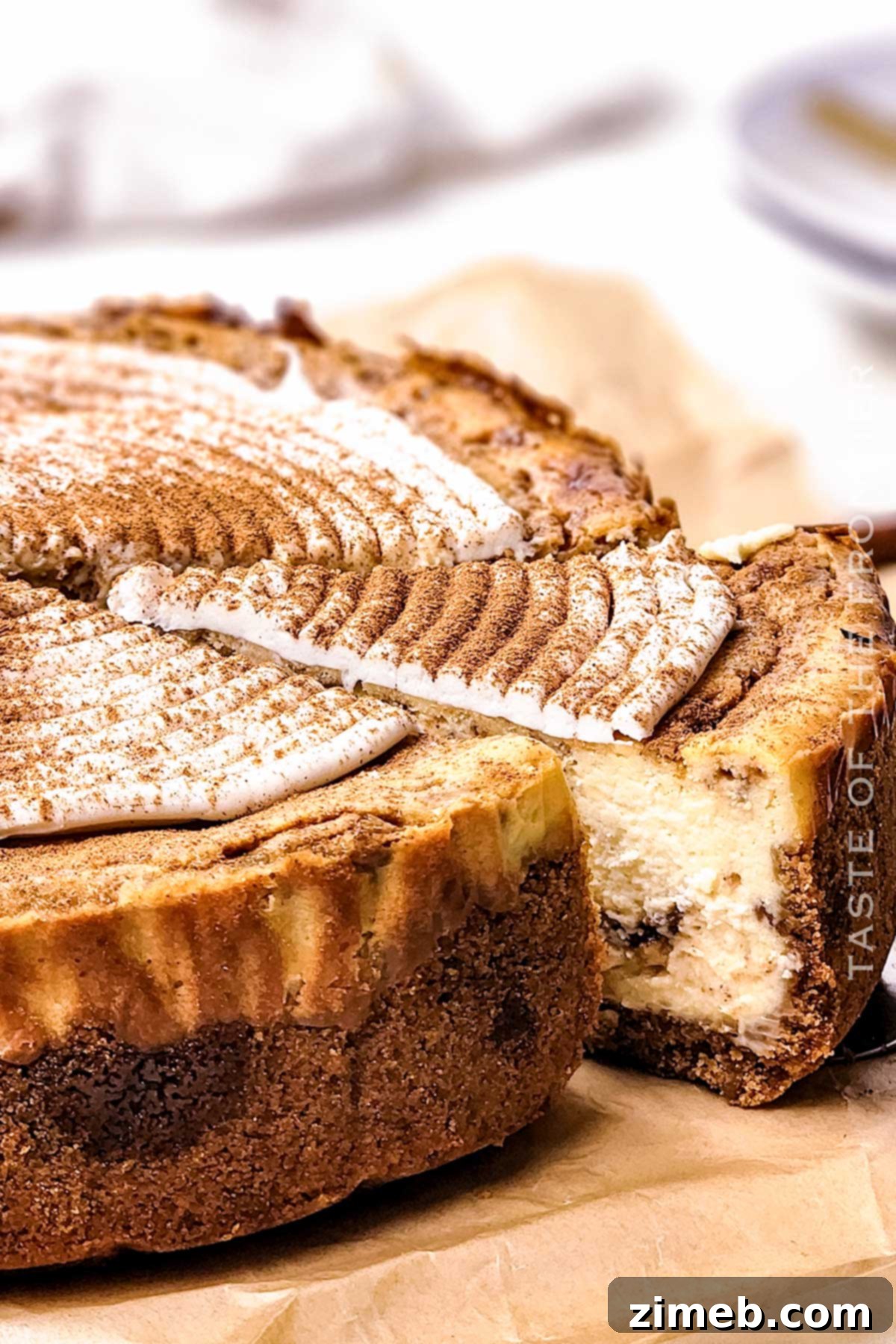 Cinnamon Roll Cheesecake - a truly indulgent dessert