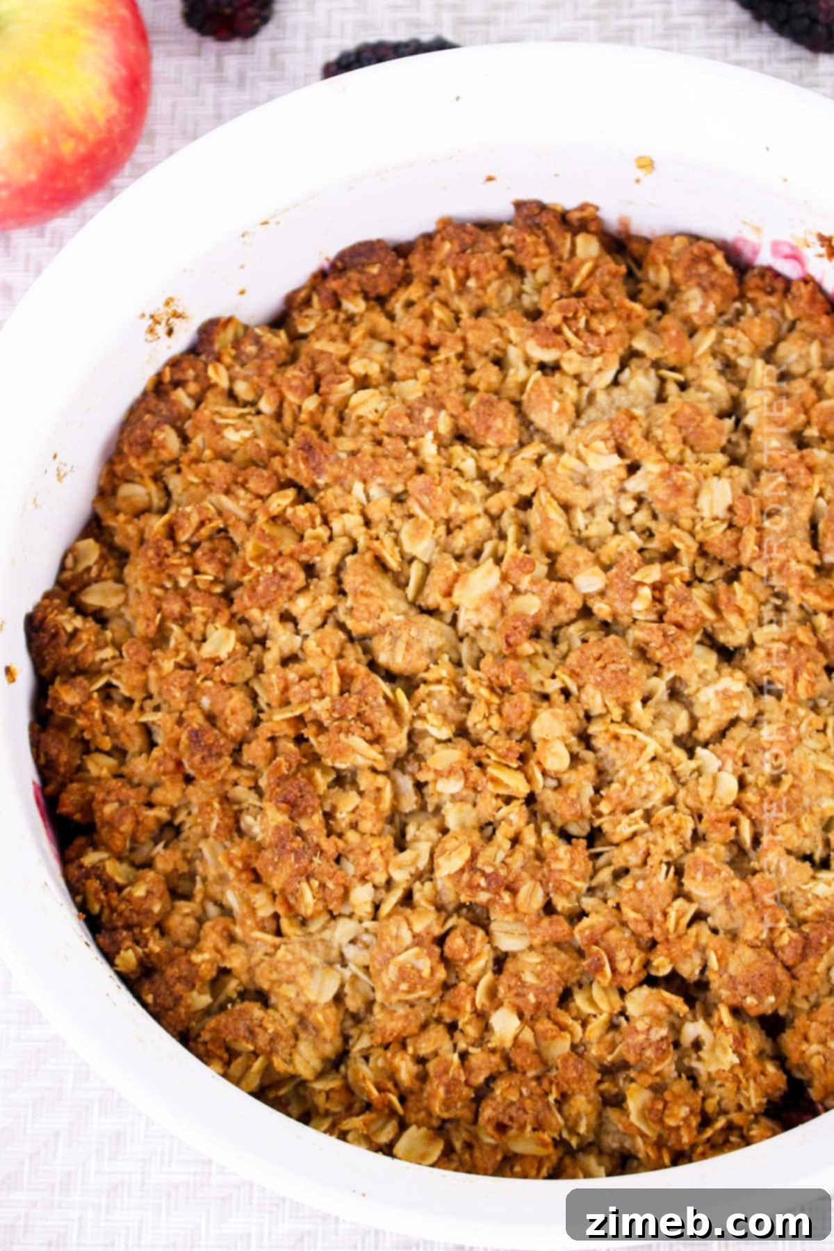 Classic Apple Blackberry Crumble 14 Freshly baked Apple Blackberry Crumble in a dish