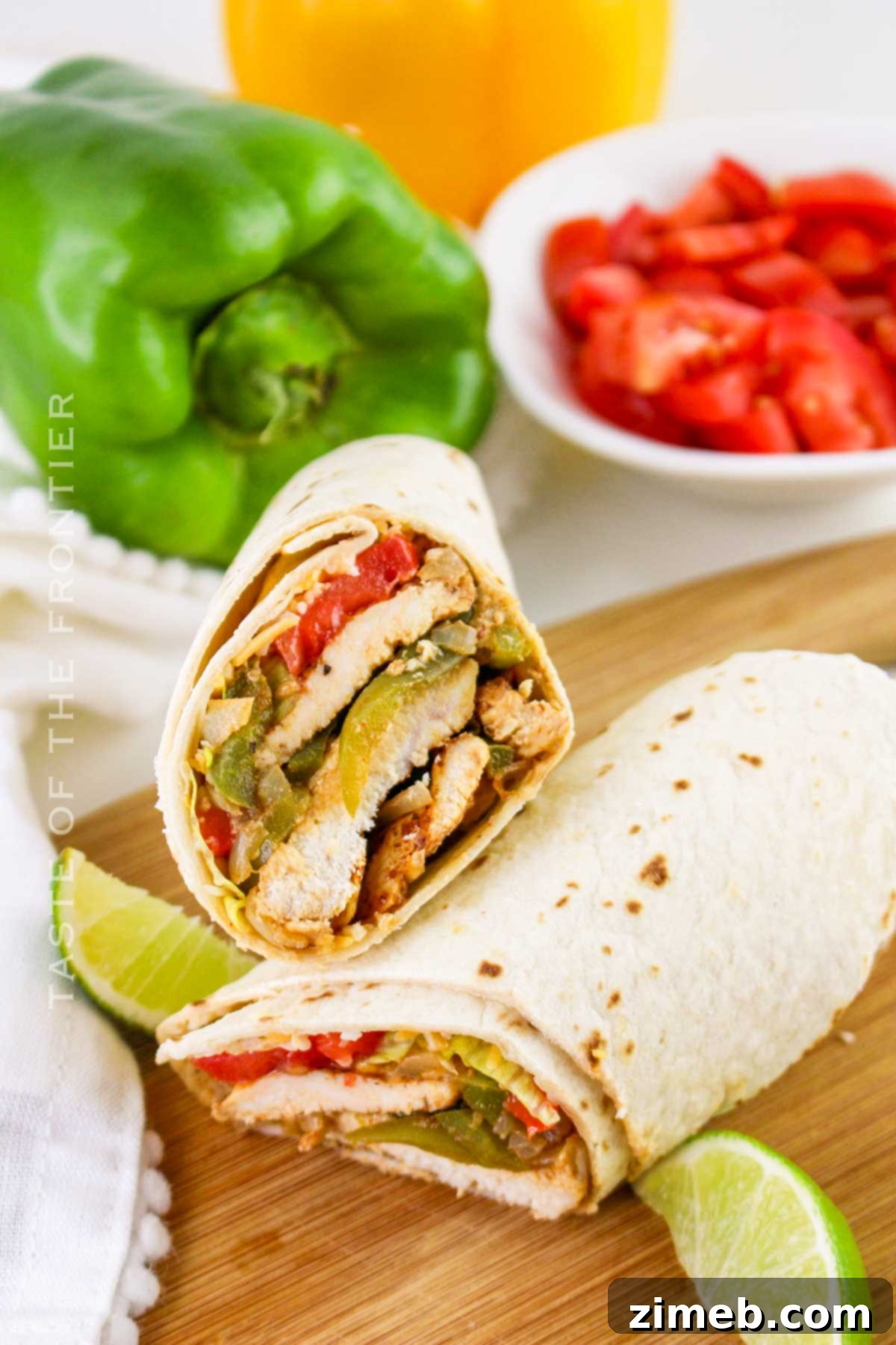 Sizzling Chicken Fajita Wraps 15 Quick dinner with chicken and veggies.