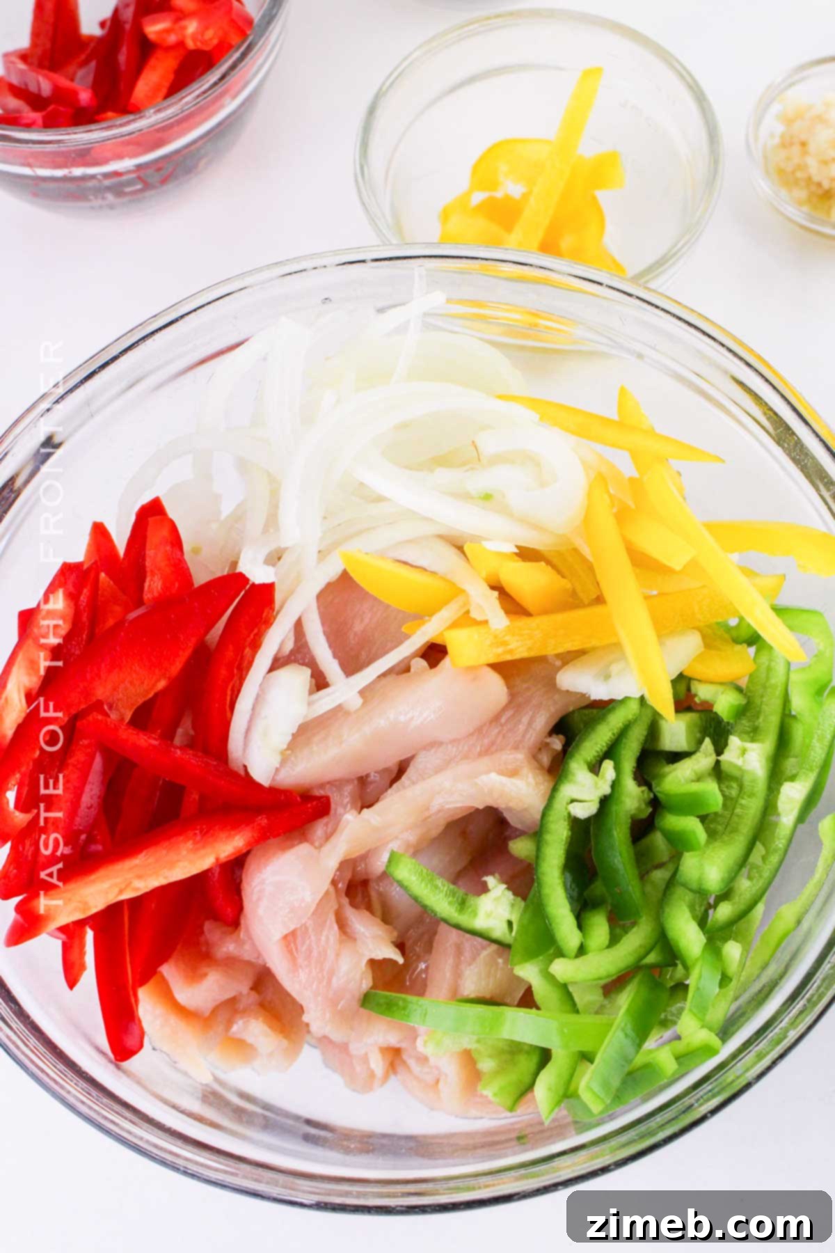Sizzling Chicken Fajita Wraps 5 How to make Chicken Fajita Wraps - assembling the ingredients.
