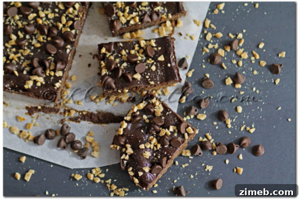 Close-up of Best Chocolate Chip Coffee Bars, showing the rich chocolate and coffee layers
