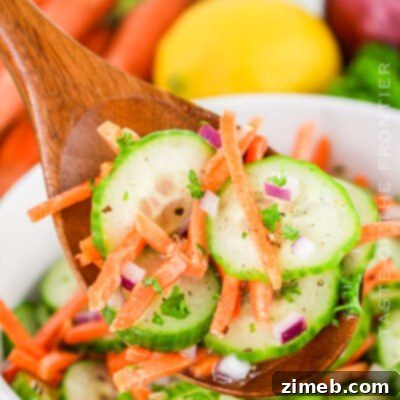 Refreshing Carrot Cucumber Salad with tangy dressing