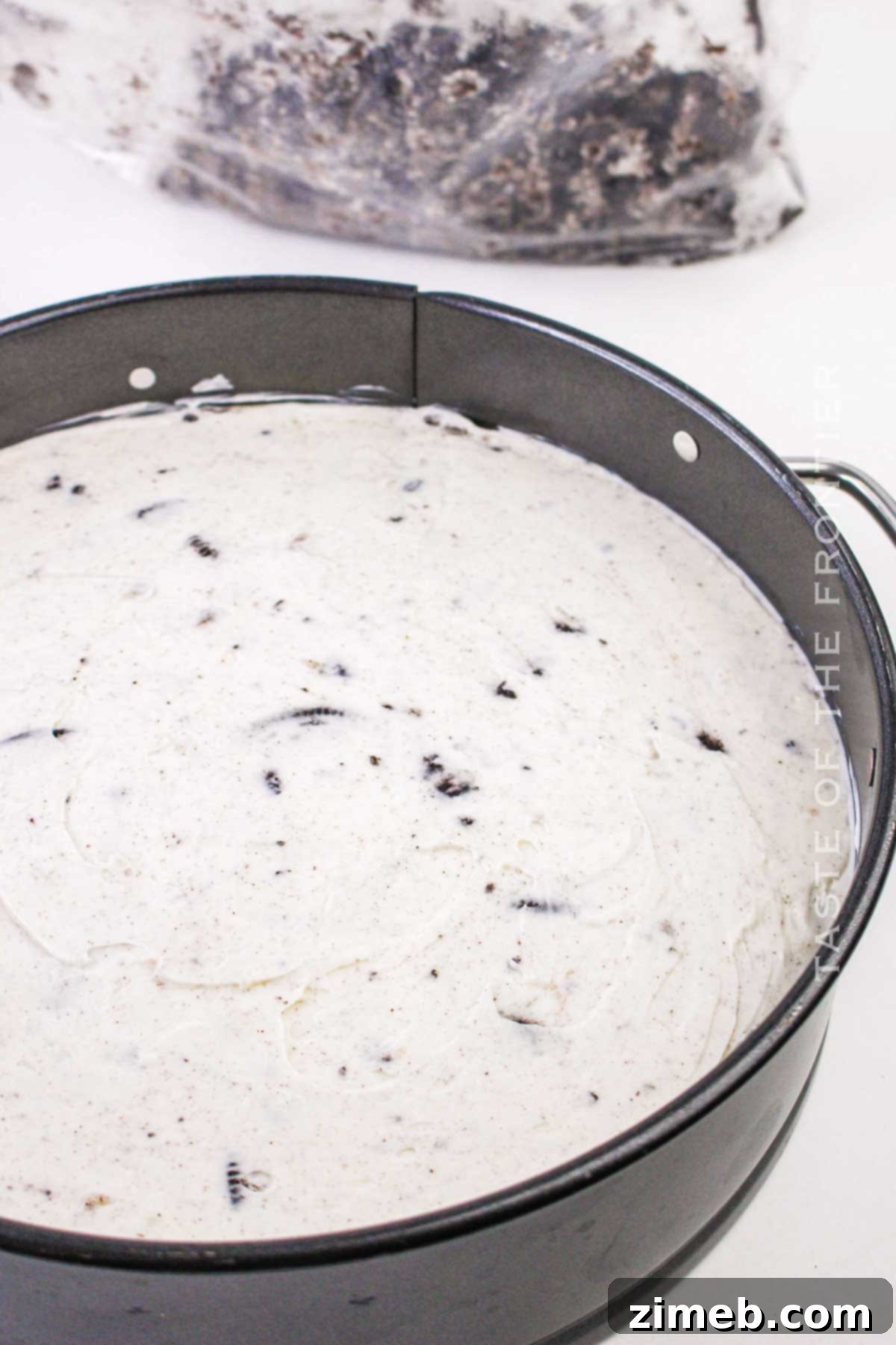 Oreo Dream Cheesecake 7 No Bake Oreo Cheesecake ready to chill