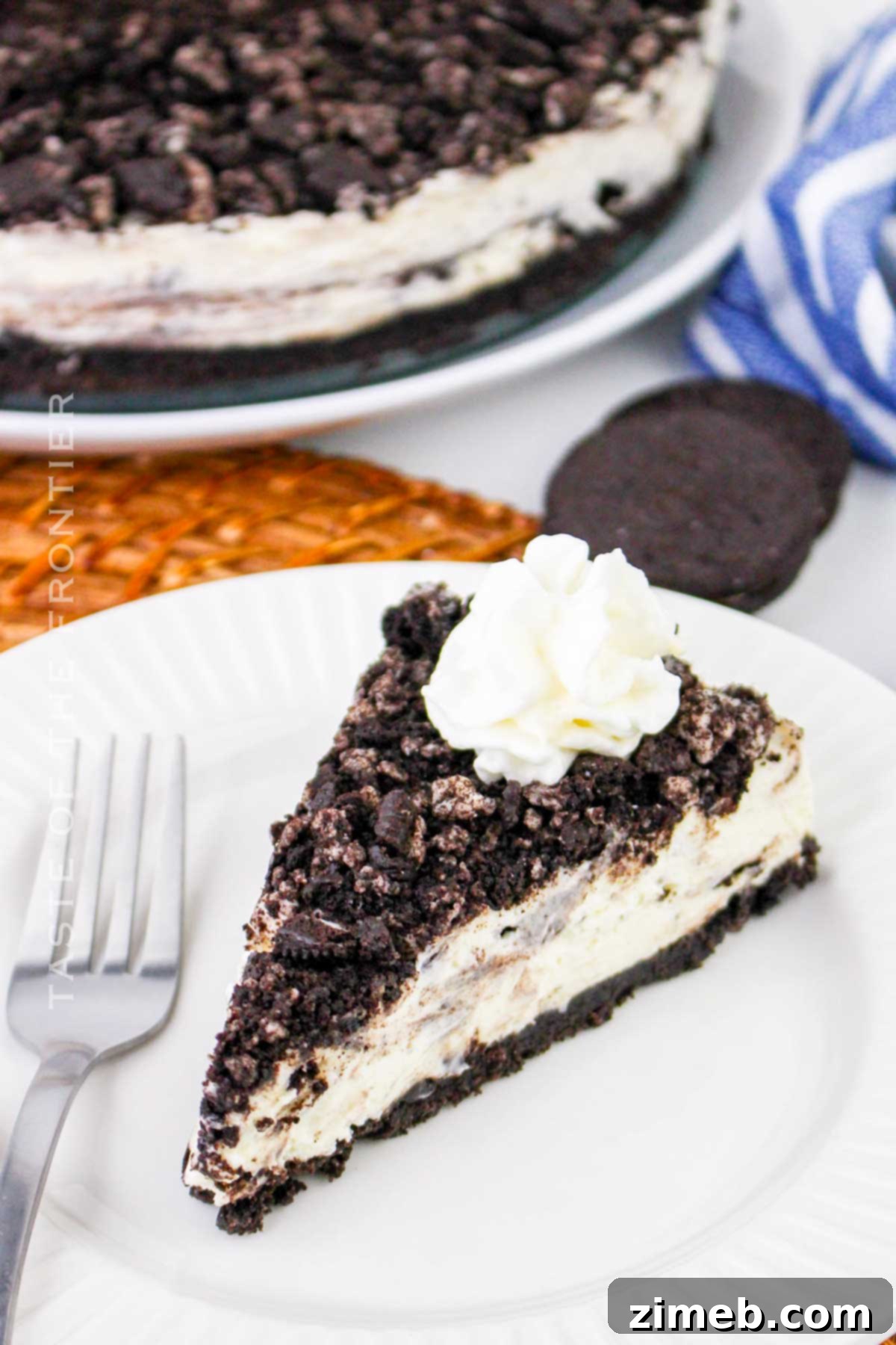 Oreo Dream Cheesecake 8 No bake Oreo dessert, final product