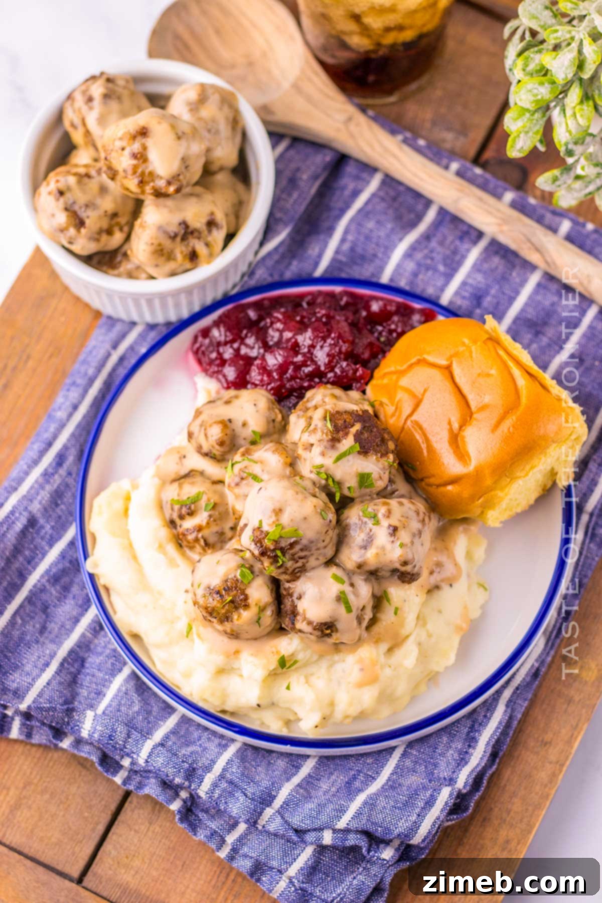 Recreating Ikea's Beloved Swedish Meatballs at Home 8 Swedish meatballs served on mashed potatoes