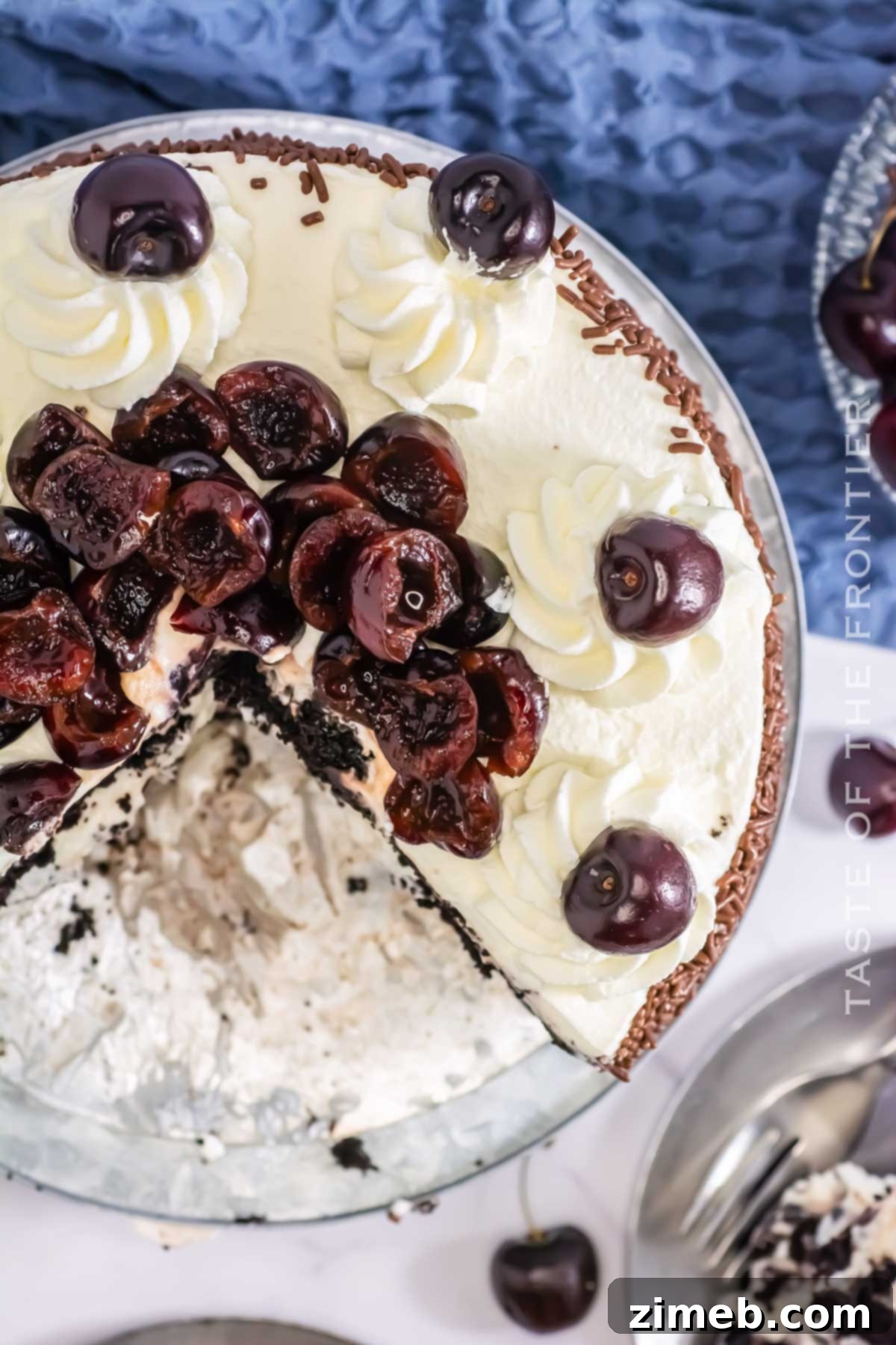 Black Forest Gateau 15 A beautifully decorated chocolate cake with cherries on top