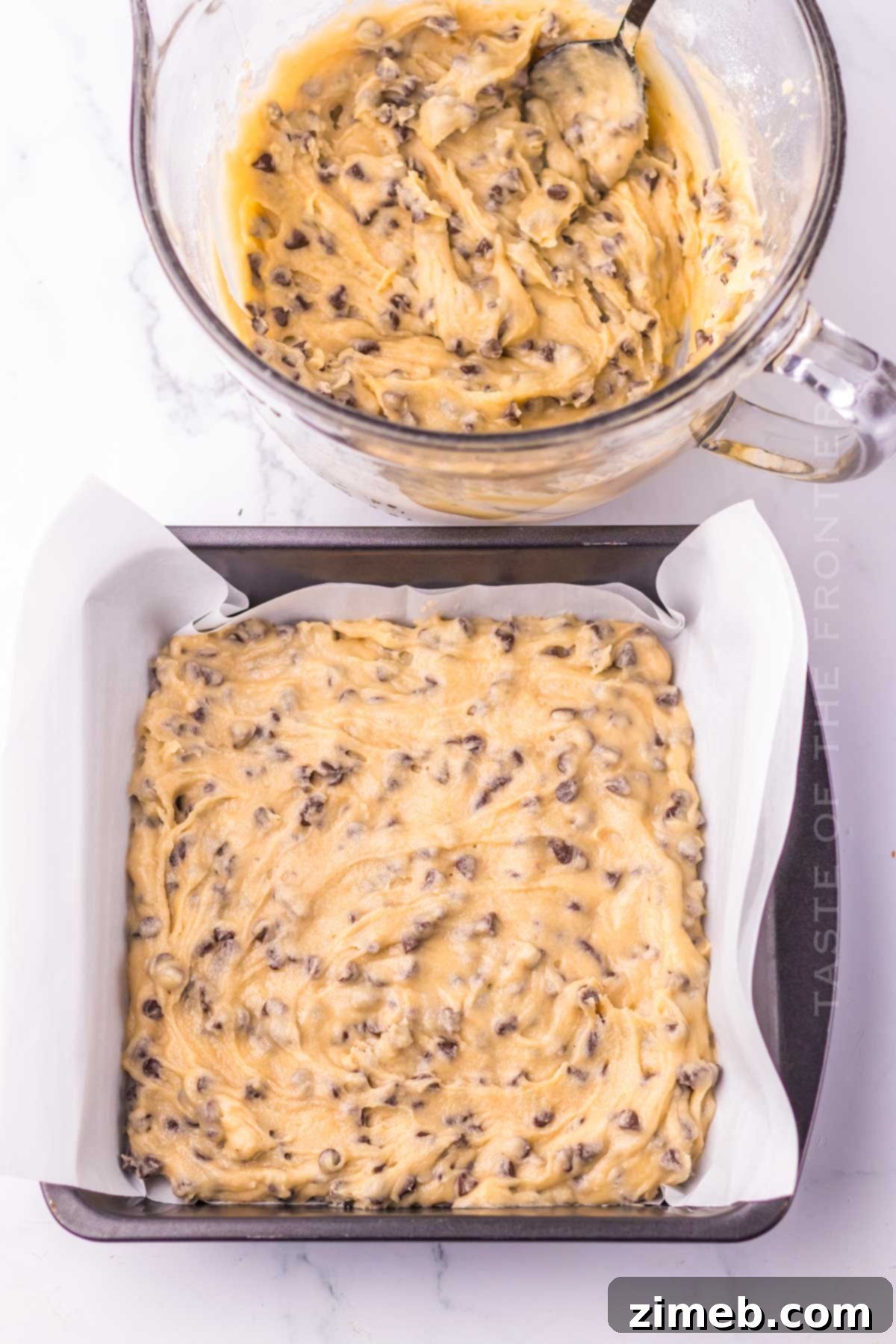 Ultimate Cookie Dough Ice Cream Sandwiches 7 spreading the dough layer
