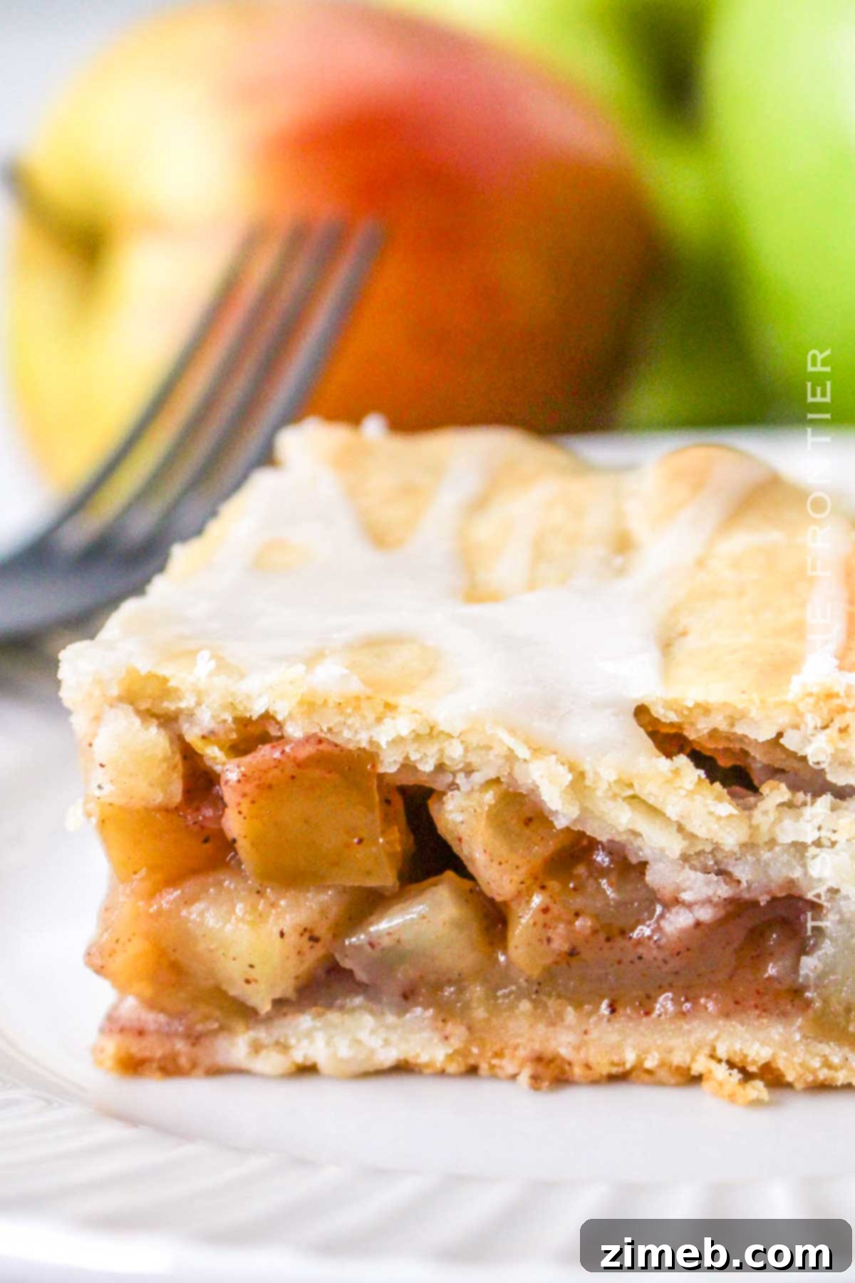 Apple Crumble Bars 14 Finished Apple Pie Bars recipe with glaze