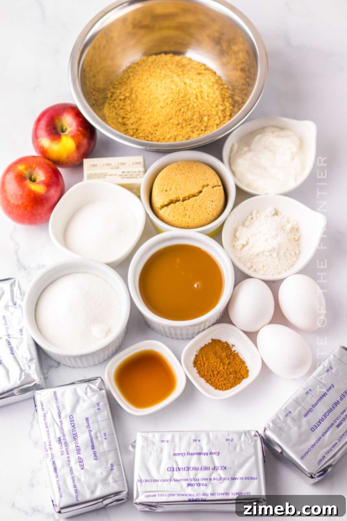 Caramel Apple Cheesecake ingredients