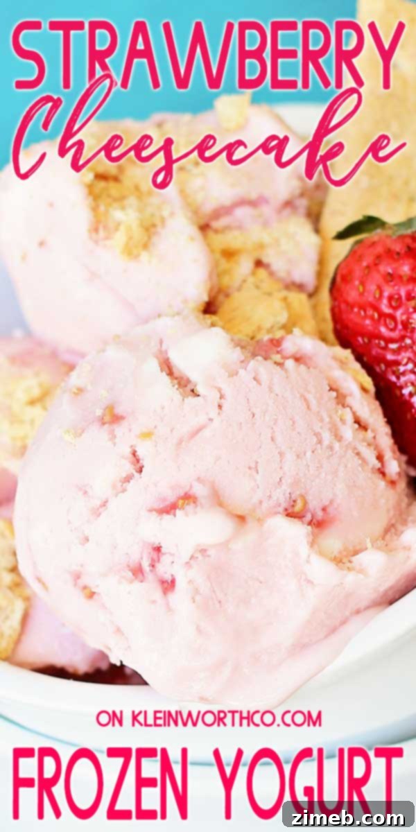 Strawberry Cheesecake FroYo Dream 2 Delicious Strawberry Cheesecake Frozen Yogurt, an easy summer dessert recipe.
