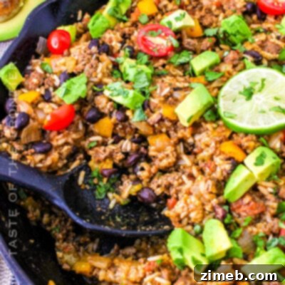 Mexican Beef and Rice Skillet