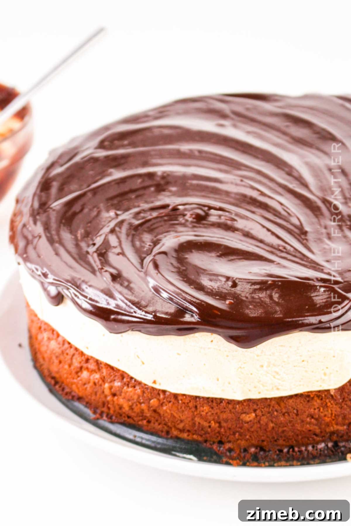 Decadent Peanut Butter Cup Ice Cream Cake 7 Final assembly of Peanut Butter Cup Ice Cream Cake