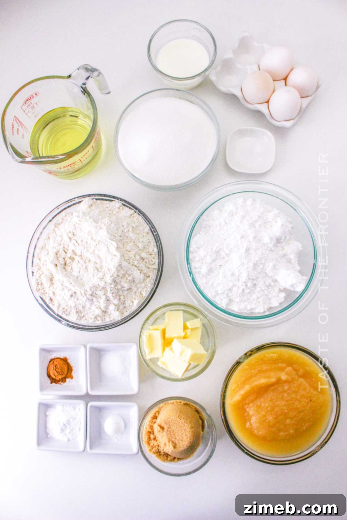 Applesauce Cake Ingredients Prepped