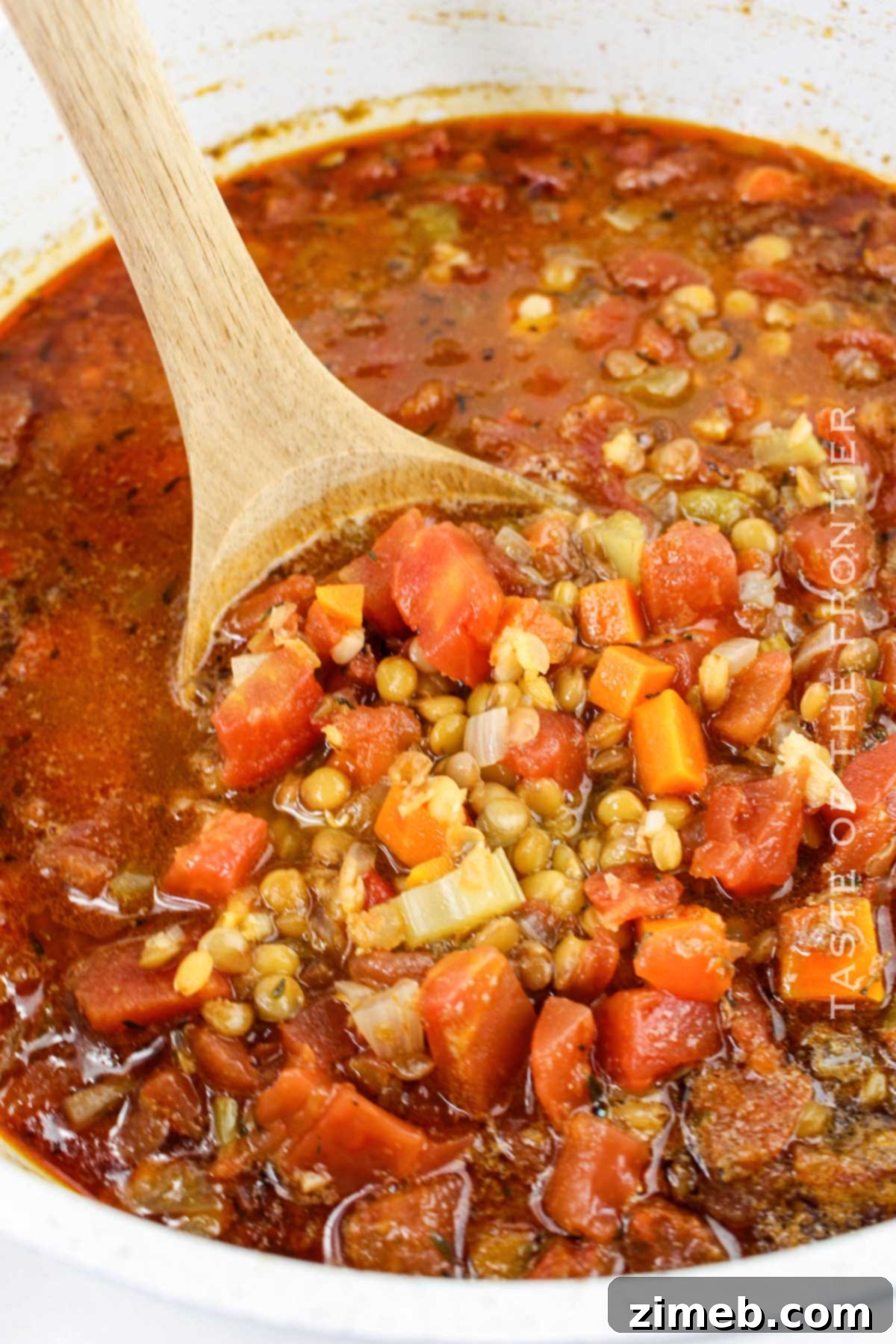 Hearty Smoked Bacon and Lentil Soup 8 Bacon and Lentil Soup served in a rustic bowl, perfect for a cozy dinner