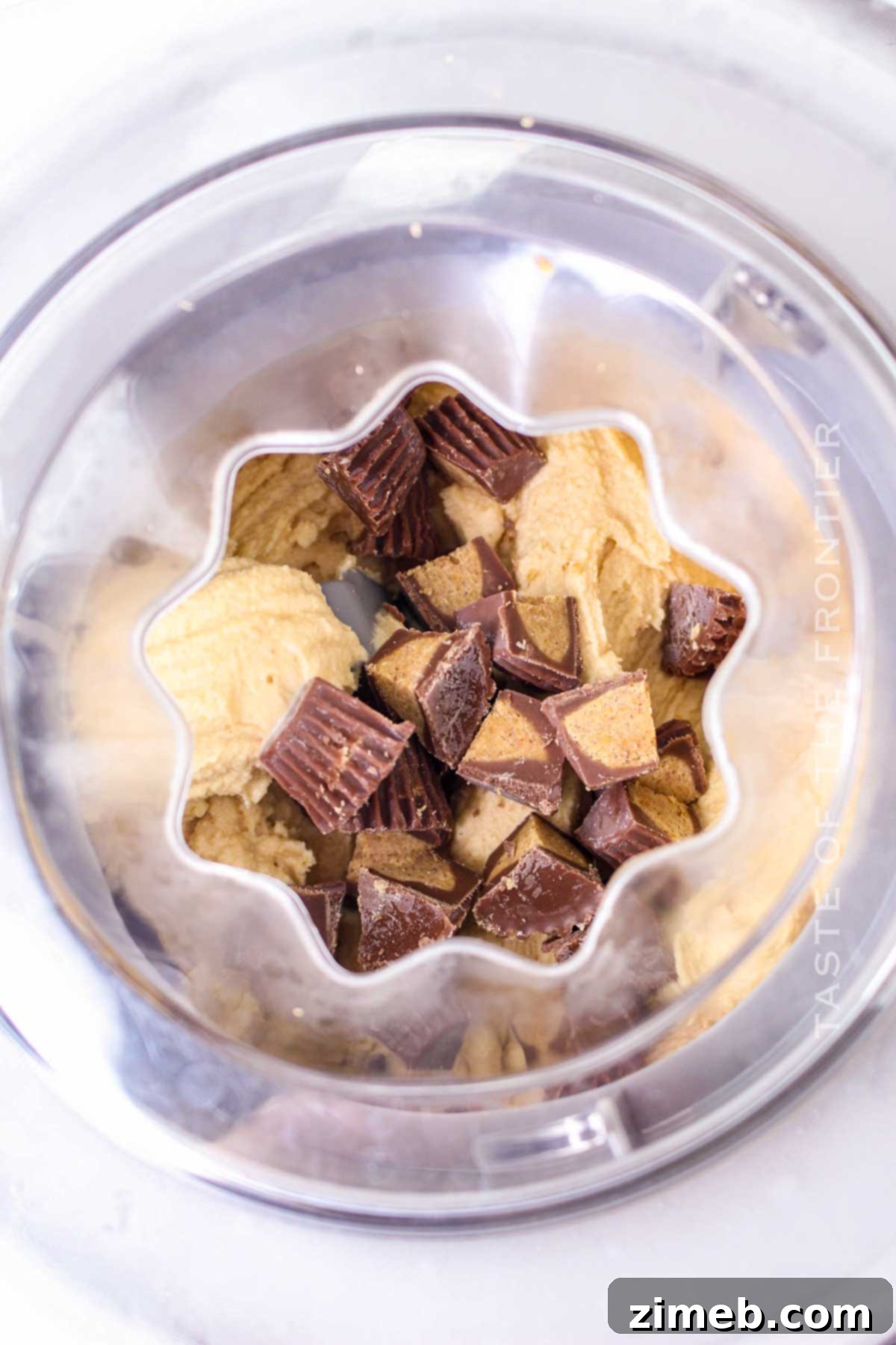 Reese's Peanut Butter Ice Cream Dream 6 churning in the maker