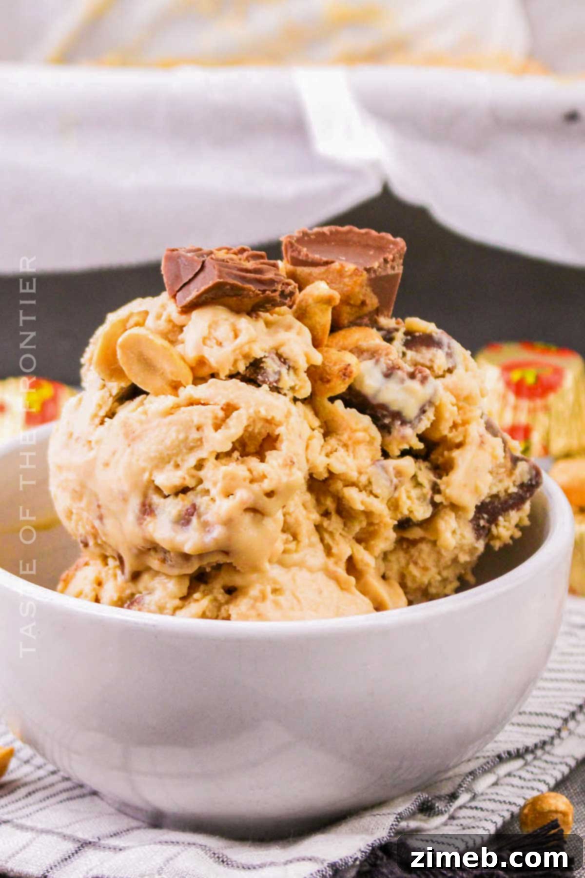 Reese's Peanut Butter Ice Cream Dream 9 homemade ice cream with PB cups