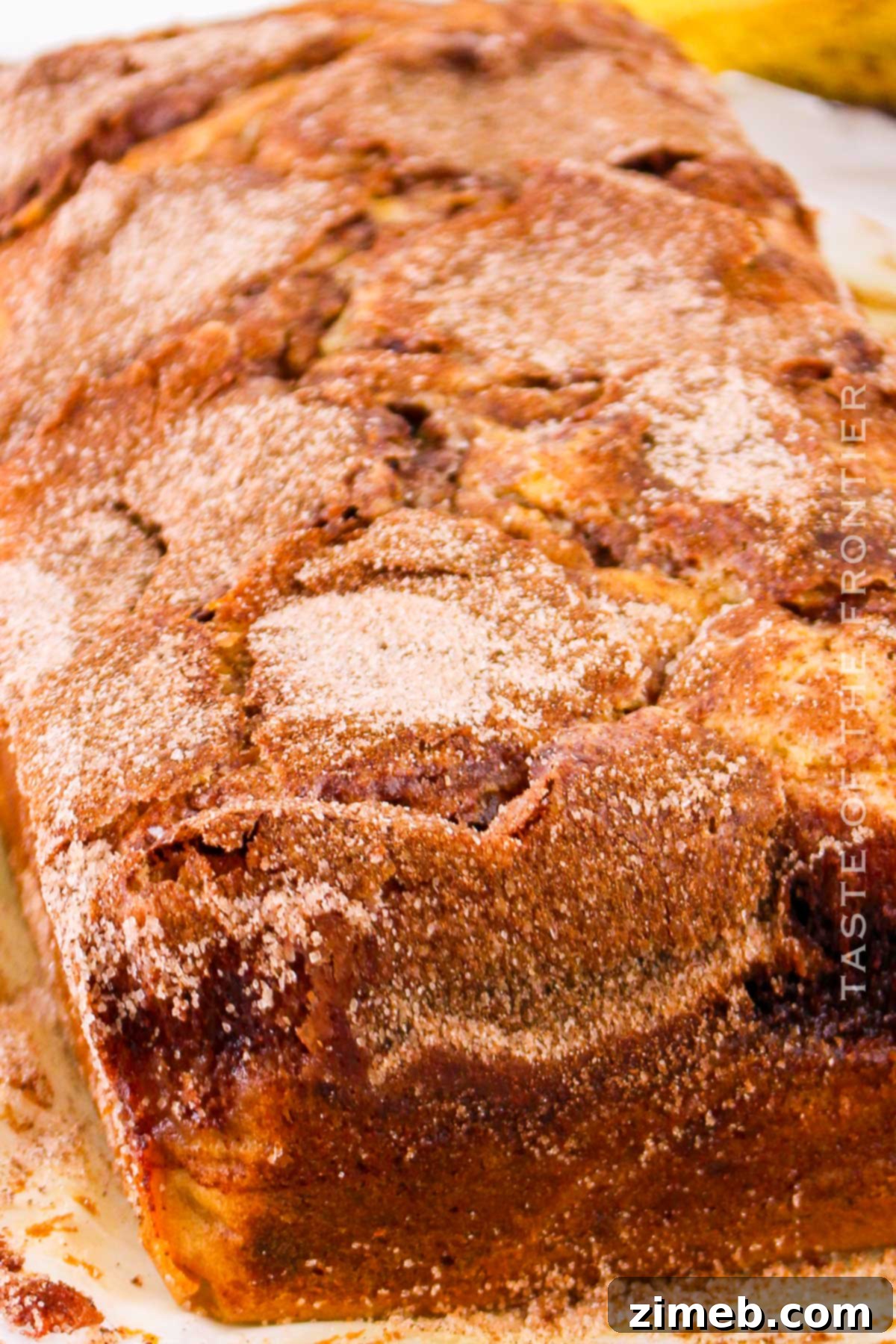 A perfectly baked loaf of cinnamon bread