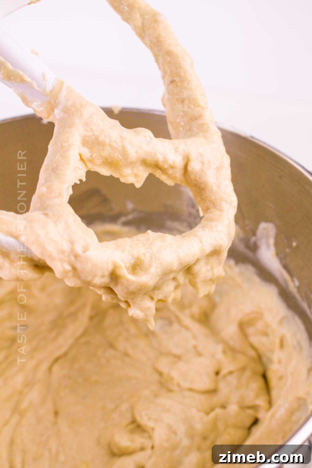 Making the banana bread batter in a mixing bowl