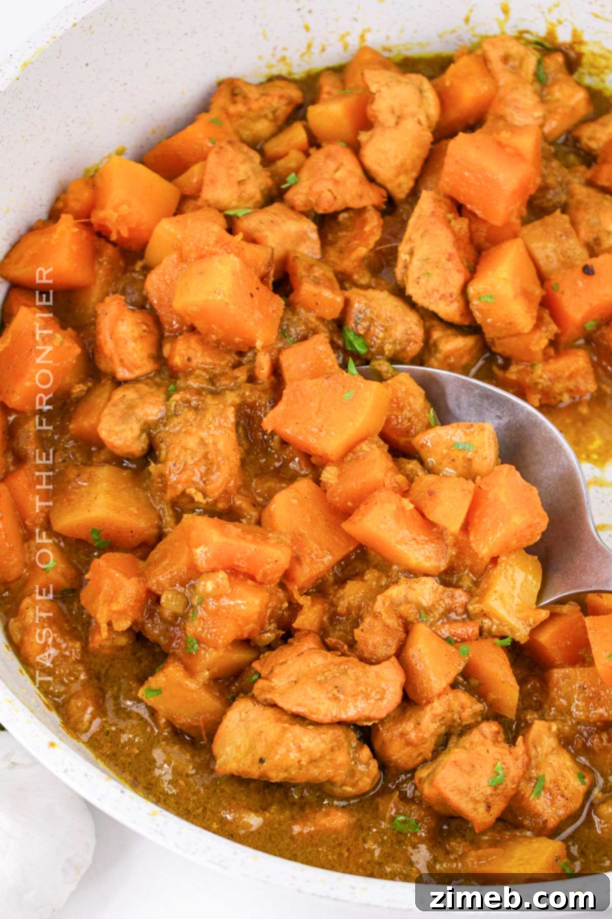 Stovetop chicken dinner with pumpkin curry