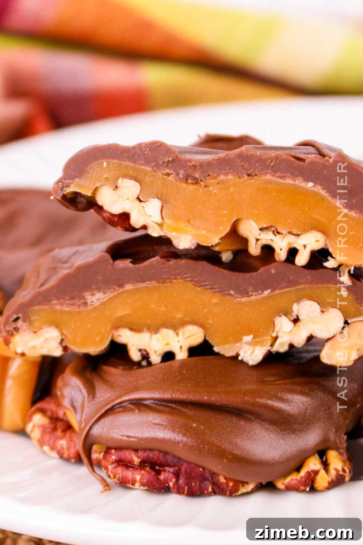 Caramel Pecan Indulgence 2 Pecan Caramel Clusters - homemade chocolate candy