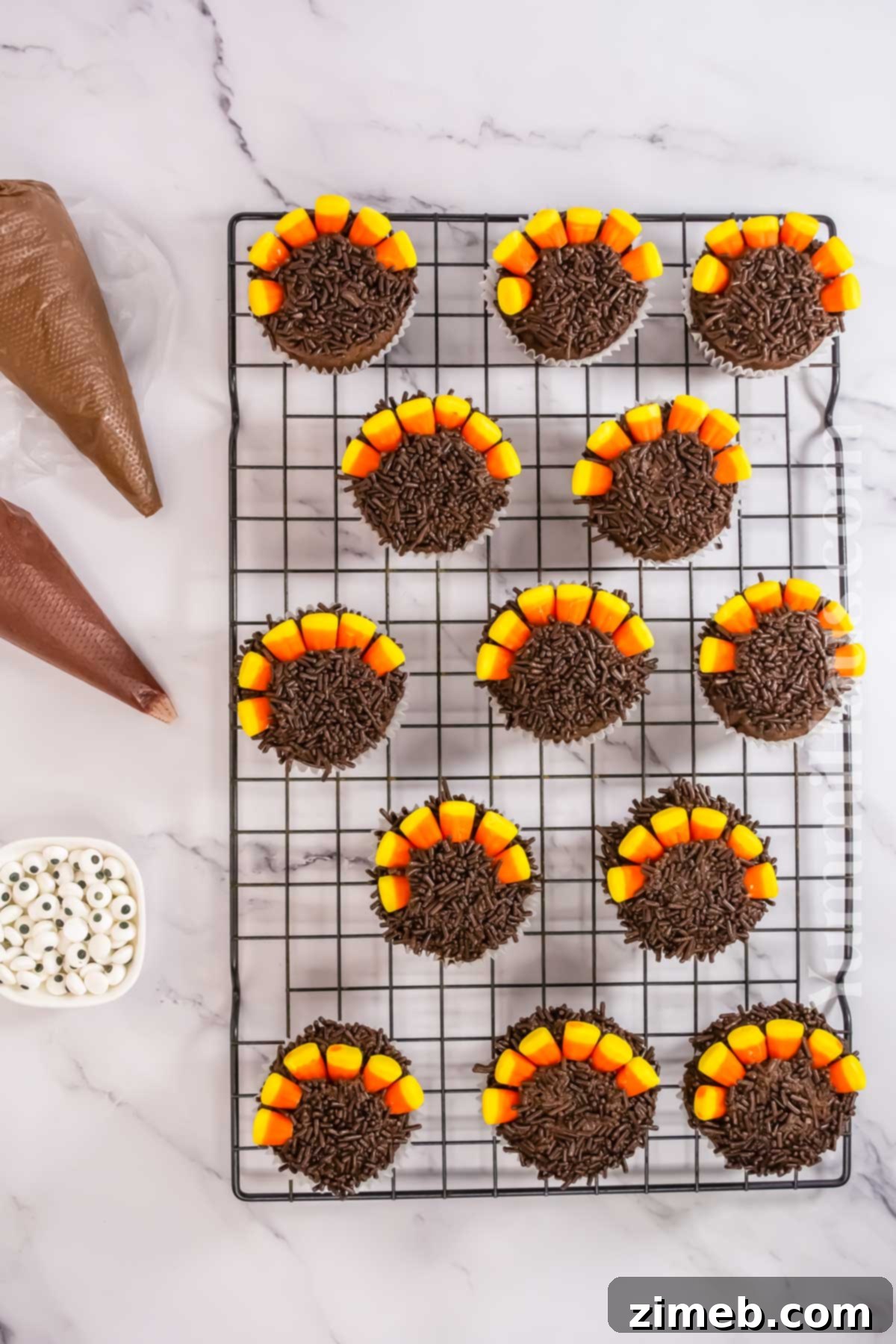 how to make Turkey Cupcakes