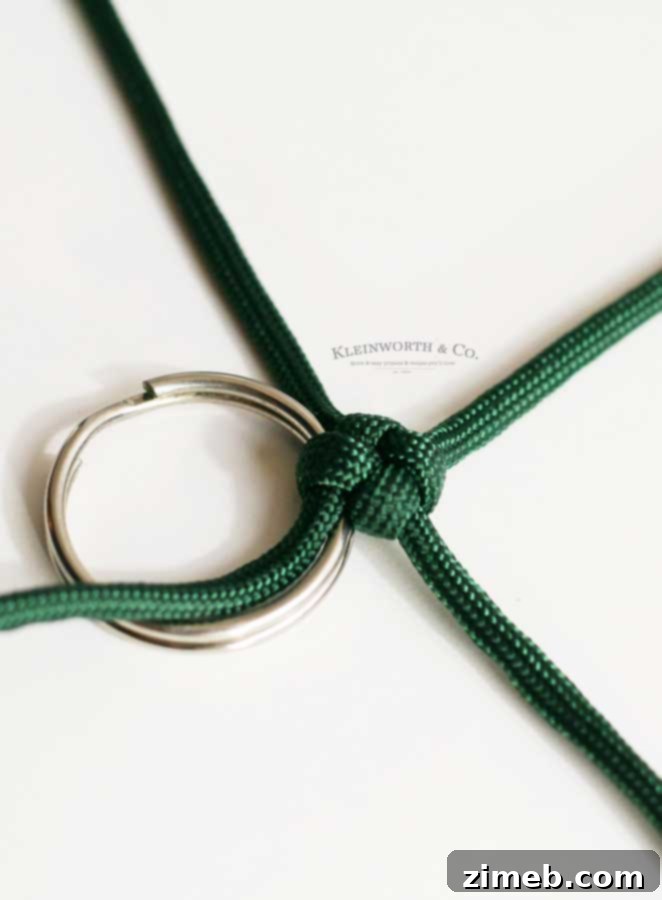 Tactical Paracord Survival Keyring 12 paracord keychain tutorial - beginning tight