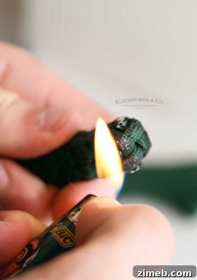 Tactical Paracord Survival Keyring 20 paracord keychain tutorial - burn ends again