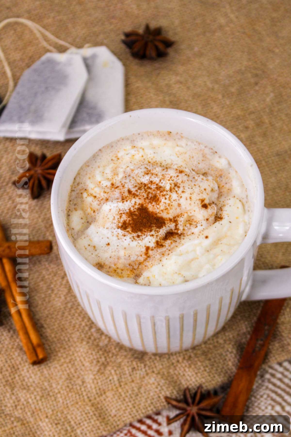 Autumn Pumpkin Chai Latte 13 A warm fall drink with tea, showcasing the cozy autumn vibes.
