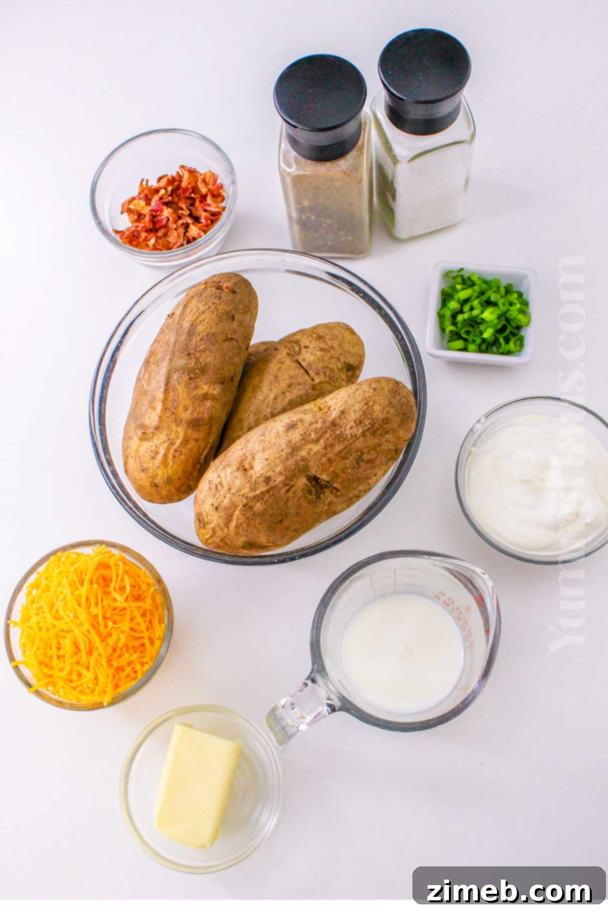Twice Baked Mashed Potatoe ingredients