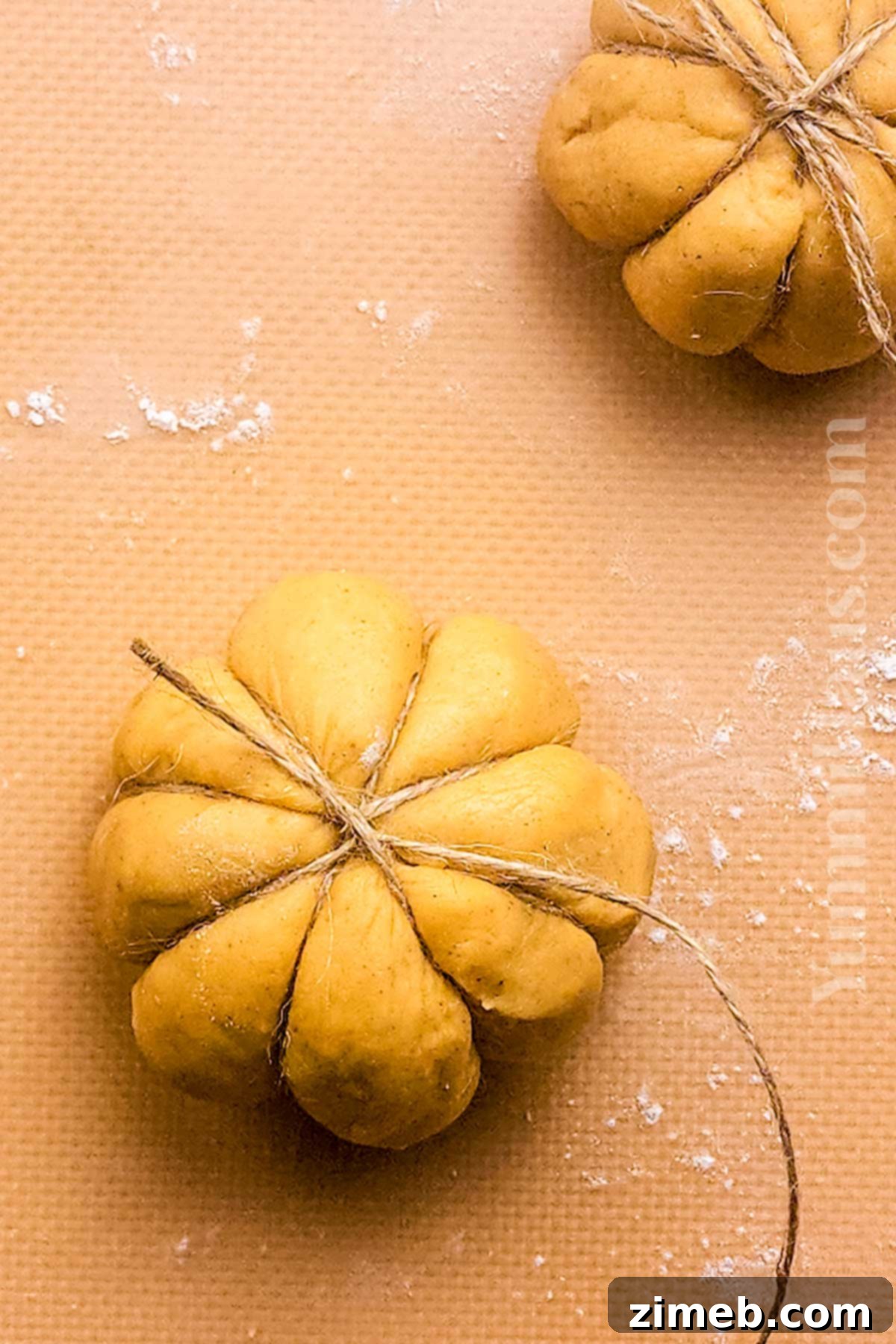 Warm Pumpkin Spice Donuts 6 Shaping Dough into Pumpkins