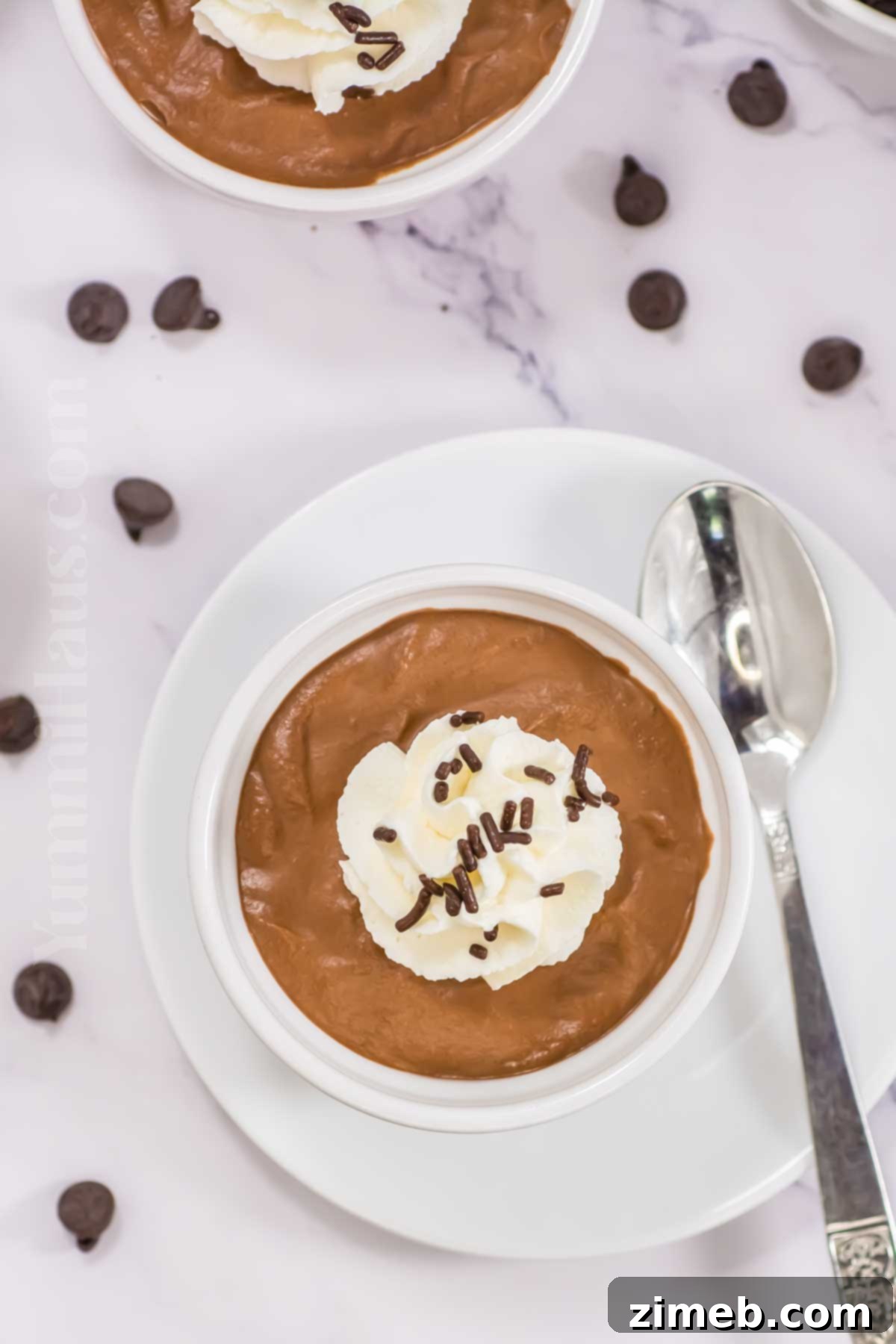 No-bake Chocolate Mousse, ready to be enjoyed.