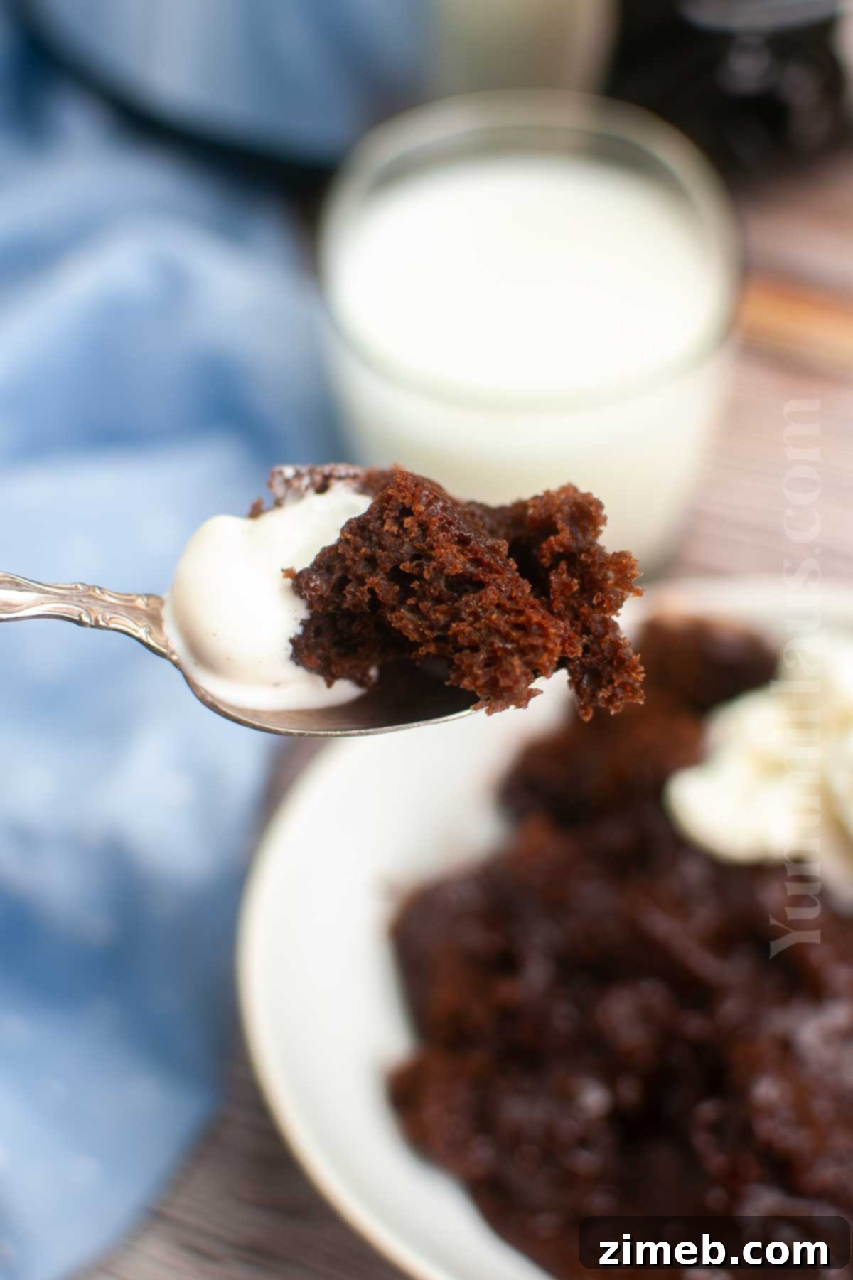 Chocolate dessert baking in the crockpot