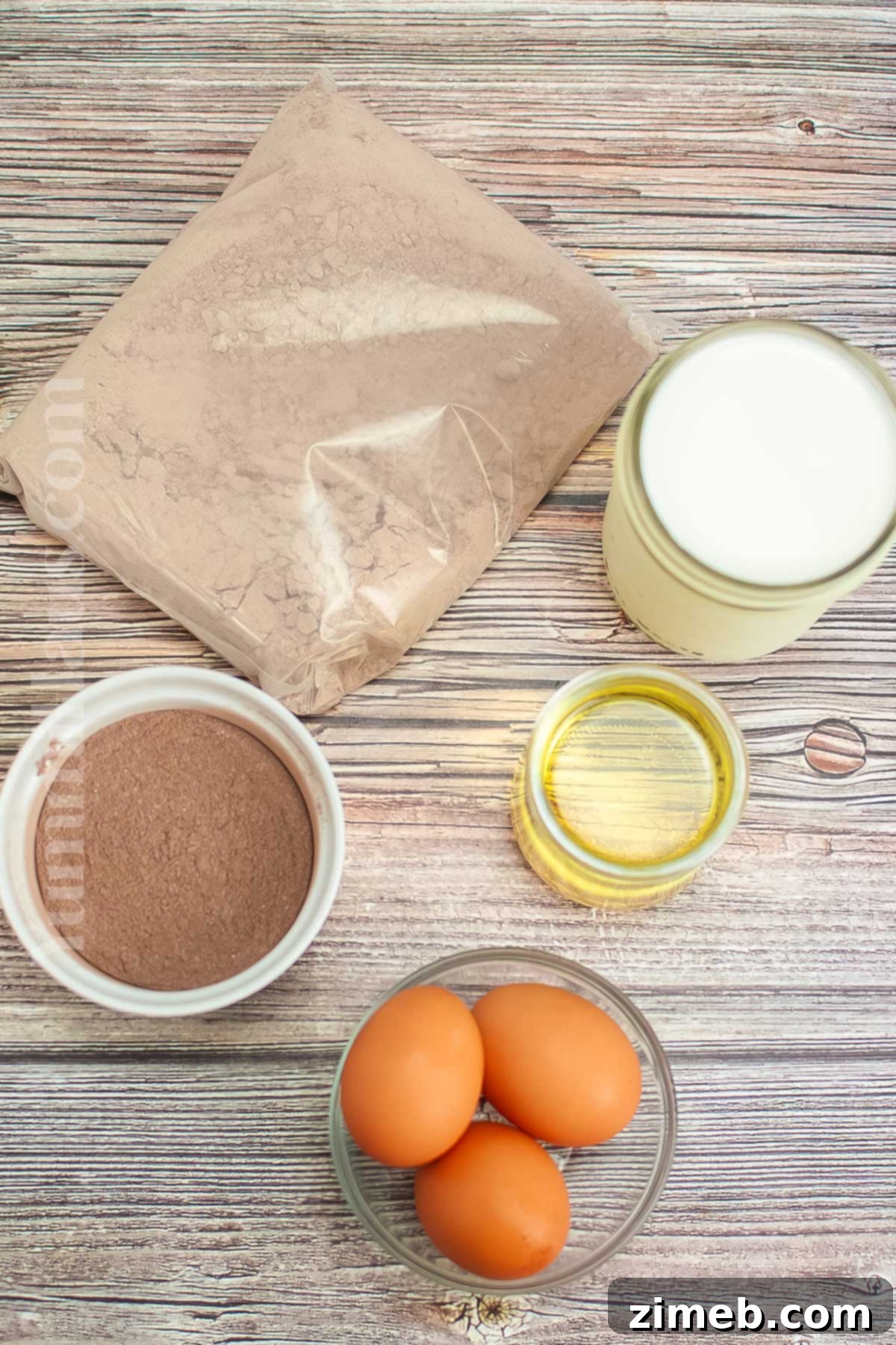 Slow Cooker Chocolate Lava Cake ingredients assembled