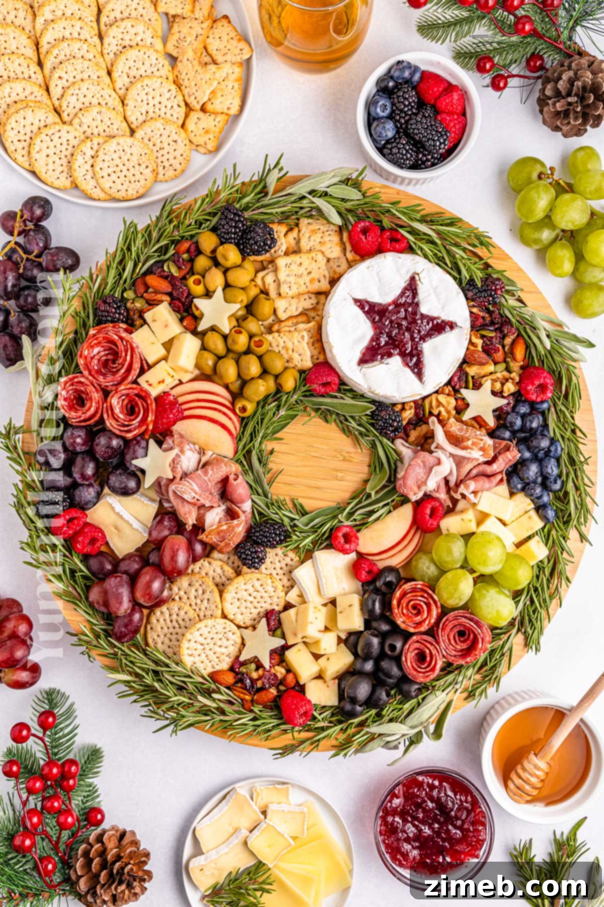 Holiday Grazing Wreath 18 Christmas appetizer board
