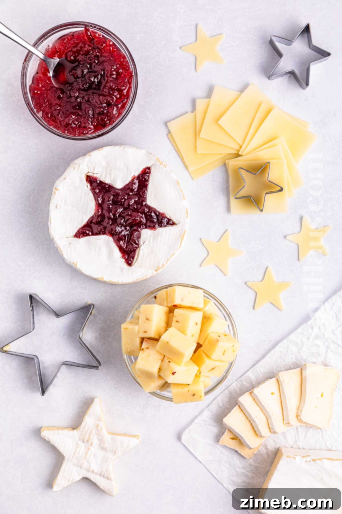 Holiday Grazing Wreath 5 cheeses to add to a snack board